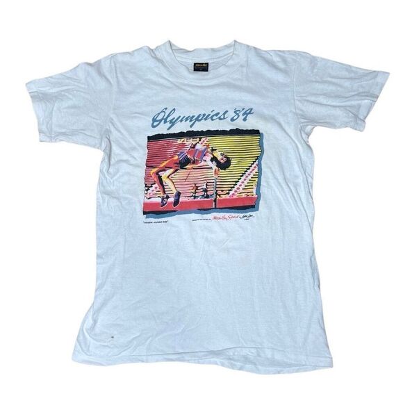 Vintage 80s Levi’s Olympics High Jump T Shirt Medium - Picture 1 of 7